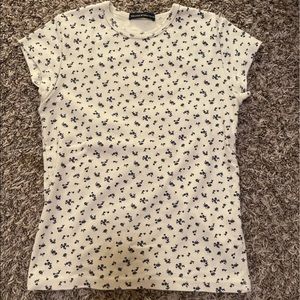 Rare sold out cream brandy Melville hailie floral top